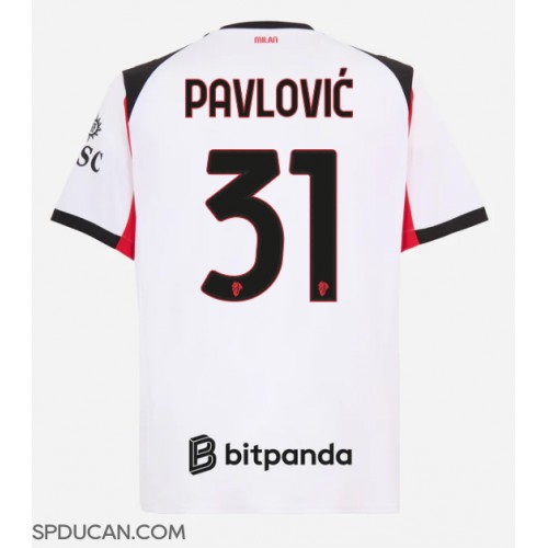 Muški Nogometni Dres AC Milan Strahinja Pavlovic #31 Gostujuci 2025-26 Kratak Rukav